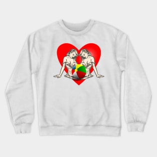 girl on the beach with colored ball Crewneck Sweatshirt